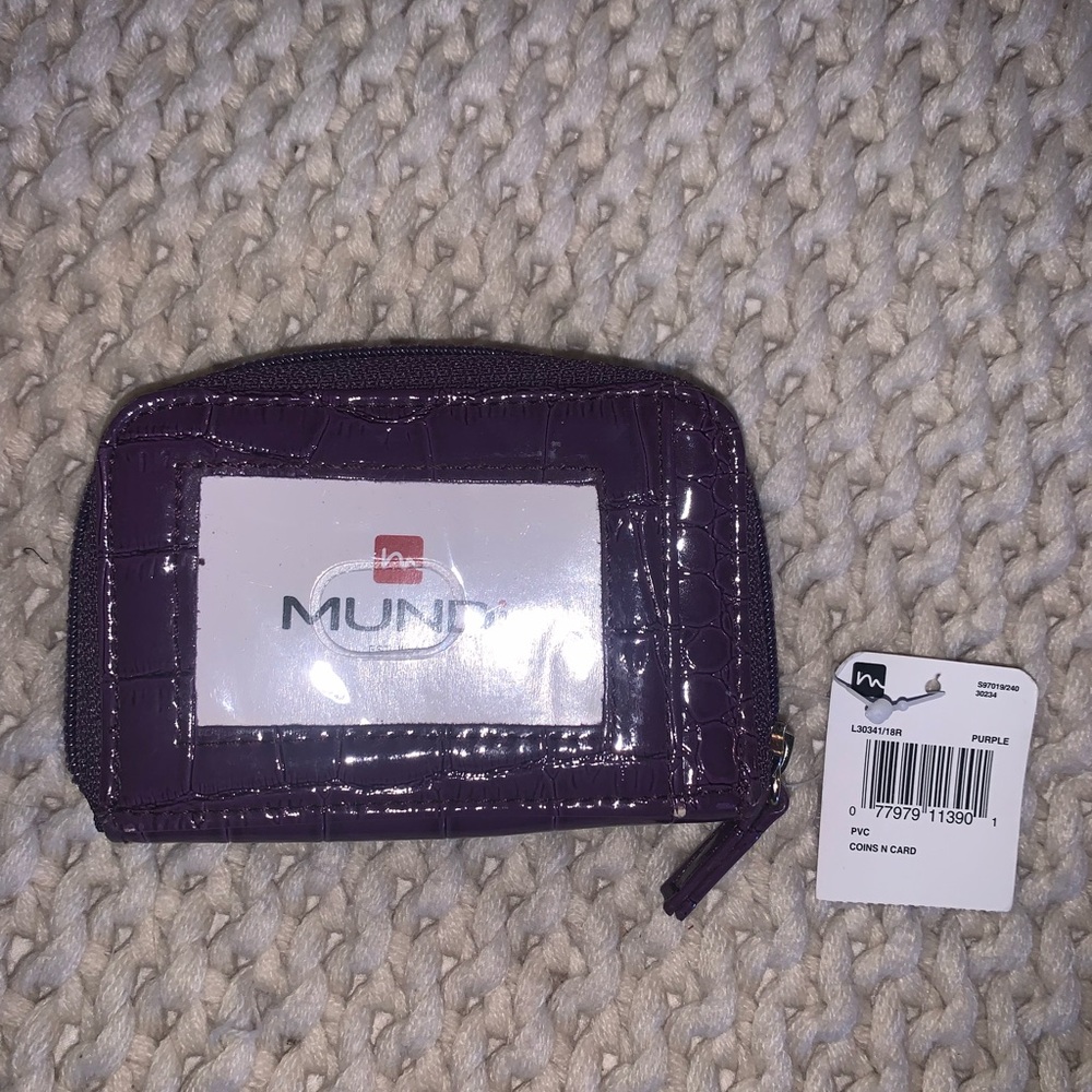 Mundi NWT Purple Coin N Card PVC Crocodile pattern